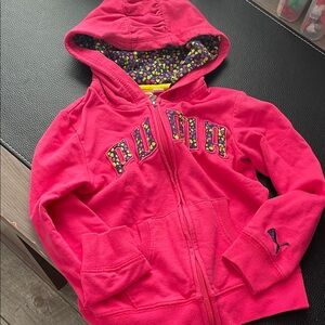 PUMA Kids Bright Pink Zip-Up Hoodie